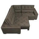 Ver imagem 5 de Sofá de Canto Retrátil e Reclinável com Molas Cama Inbox Austin 2,20M x 2,20M Suede Velusoft