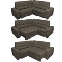 Ver imagem 7 de Sofá de Canto Retrátil e Reclinável com Molas Cama Inbox Austin 2,20M x 2,20M Suede Velusoft
