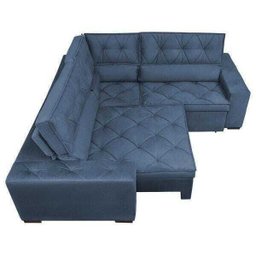 Sofá de Canto Retrátil e Reclinável com Molas Cama Inbox Austin 2,20M x 2,20M Suede Velusoft - 5 Sofá de Canto Retrátil e Reclinável com Molas Cama Inbox Austin 2,20M x 2,20M Suede Velusoft - 5