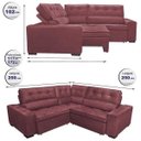 Ver imagem 2 de Sofá de Canto Retrátil e Reclinável com Molas Cama Inbox Austin 2,50M x 2,50M Suede Velusoft