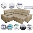 Ver imagem 3 de Sofá de Canto Retrátil e Reclinável com Molas Cama Inbox Austin 2,60M x 2,60M Suede Velusoft