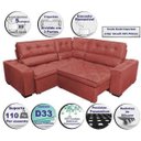 Ver imagem 3 de Sofá de Canto Retrátil e Reclinável com Molas Cama Inbox Austin 2,50M x 2,50M Suede Velusoft