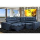 Ver imagem 1 de Sofá de Canto Retrátil e Reclinável com Molas Cama Inbox Austin 2,60M x 2,60M Suede Velusoft