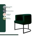 Ver imagem 5 de Poltrona Decorativa Arredondada Emi Base de Ferro Preto Fosco em Veludo Verde Estofama