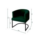 Ver imagem 4 de Poltrona Decorativa Arredondada Emi Base de Ferro Preto Fosco em Veludo Verde Estofama