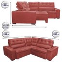 Ver imagem 2 de Sofá de Canto Retrátil e Reclinável com Molas Cama Inbox Austin 2,60M x 2,60M Suede Velusoft