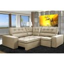 Ver imagem 1 de Sofá de Canto Retrátil e Reclinável com Molas Cama Inbox Austin 2,70M x 2,70M Suede Velusoft