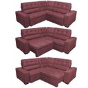 Ver imagem 7 de Sofá de Canto Retrátil e Reclinável com Molas Cama Inbox Austin 2,60M x 2,60M Suede Velusoft