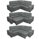 Ver imagem 7 de Sofá de Canto Retrátil e Reclinável com Molas Cama Inbox Austin 2,60M x 2,60M Suede Velusoft