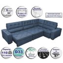 Ver imagem 3 de Sofá de Canto Retrátil e Reclinável com Molas Cama Inbox Austin 3,45x2,44 ou 2,44x3,45 Suede