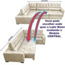 Ver imagem 5 de Sofá de Canto Retrátil e Reclinável com Molas Cama Inbox Austin 3,45x2,44 ou 2,44x3,45 Suede