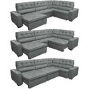 Ver mais imagens de Sofá de Canto Retrátil e Reclinável com Molas Cama Inbox Austin 3,45x2,44 ou 2,44x3,45 Suede