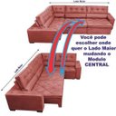 Ver imagem 5 de Sofá de Canto Retrátil e Reclinável com Molas Cama Inbox Austin 3,45x2,44 ou 2,44x3,45 Suede
