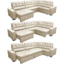 Ver mais imagens de Sofá de Canto Retrátil e Reclinável com Molas Cama Inbox Austin 3,65x2,54 ou 2,54x3,65 Suede