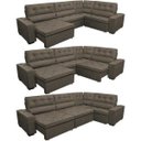 Ver mais imagens de Sofá de Canto Retrátil e Reclinável com Molas Cama Inbox Austin 3,65x2,54 ou 2,54x3,65 Suede