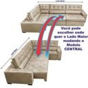 Ver imagem 5 de Sofá de Canto Retrátil e Reclinável com Molas Cama Inbox Austin 3,65M x 2,54M ou 2,54M x 3,65M Suede