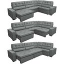 Ver mais imagens de Sofá de Canto Retrátil e Reclinável com Molas Cama Inbox Austin 3,65x2,54 ou 2,54x3,65 Suede