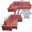 Ver imagem 5 de Sofá de Canto Retrátil e Reclinável com Molas Cama Inbox Austin 3,65x2,54 ou 2,54x3,65 Suede