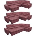 Ver mais imagens de Sofá de Canto Retrátil e Reclinável com Molas Cama Inbox Austin 3,65x2,54 ou 2,54x3,65 Suede