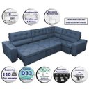 Ver imagem 3 de Sofá de Canto Retrátil e Reclinável com Molas Cama Inbox Austin 3,85x2,64 ou 2,64x3,85 Suede