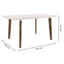 Ver imagem 2 de Mesa de Jantar Jade 6 Lugares Pés Oblongo Off White com Vidro - Rv Móveis