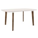 Ver imagem 1 de Mesa de Jantar Jade 6 Lugares Pés Oblongo Off White com Vidro - Rv Móveis
