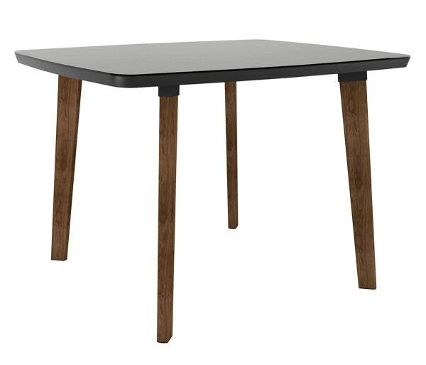 Mesa de Jantar Jade 4 Lugares Pés Oblongo Black com Vidro - Rv Móveis