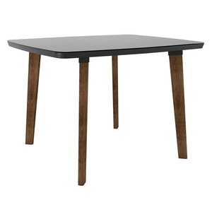 Mesa de Jantar Jade 4 Lugares Pés Oblongo Black com Vidro - Rv Móveis