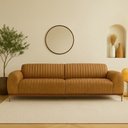 Ver imagem 2 de Sofá Molino 3 Lugares 210cm Pés Ouro Fosco Corano Caramelo - Nexta Casa