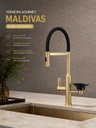 Ver imagem 5 de Torneira Gourmet Inox 304 Dourado Lava Copos Maldivas Luxo