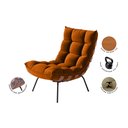 Ver imagem 3 de Poltrona Costela Para Sala Decorativa Em Suede Terracota - Home Mobily
