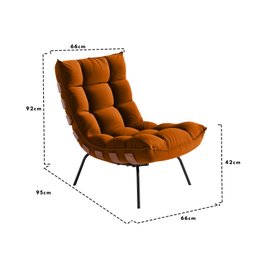 Poltrona Costela Para Sala Decorativa Em Suede Terracota - Home Mobily - 4 Poltrona Costela Para Sala Decorativa Em Suede Terracota - Home Mobily - 4