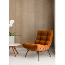 Ver imagem 2 de Poltrona Costela Para Sala Decorativa Em Suede Terracota - Home Mobily