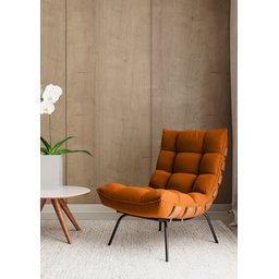 Poltrona Costela Para Sala Decorativa Em Suede Terracota - Home Mobily - 2 Poltrona Costela Para Sala Decorativa Em Suede Terracota - Home Mobily - 2