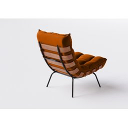 Poltrona Costela Para Sala Decorativa Em Suede Terracota - Home Mobily - 7 Poltrona Costela Para Sala Decorativa Em Suede Terracota - Home Mobily - 7