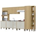 Ver imagem 1 de Cozinha Modulada Completa Vick 6 Peças Castanho Off White