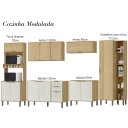 Ver imagem 4 de Cozinha Modulada Completa Vick 6 Peças Castanho Off White