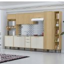 Ver imagem 2 de Cozinha Modulada Completa Vick 6 Peças Castanho Off White