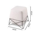 Ver imagem 4 de Puff Decorativo Cast Linho Bege Base Metal Grafite
