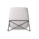 Ver imagem 3 de Puff Decorativo Cast Linho Bege Base Metal Grafite