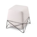 Ver imagem 1 de Puff Decorativo Cast Linho Bege Base Metal Grafite