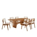 Ver imagem 2 de Conjunto de Mesa de Jantar Raiz Tampo 180cm Barril Laminado e 6 Cadeiras Eloá Premium Marrom/Off White/Imbuia/Cinamomo