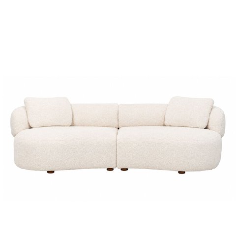 Sofá Lunna 2 Lugares 210cm Bouclé Off White - Sallar Home