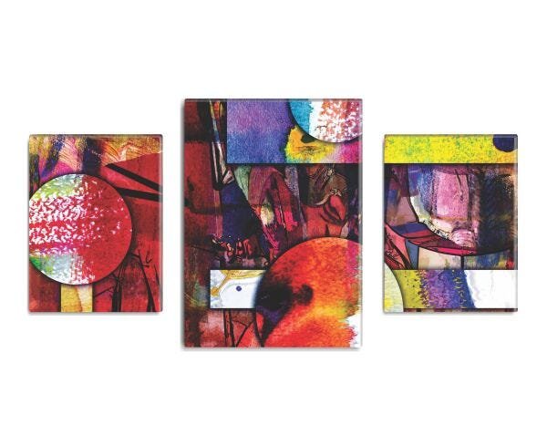 Trio de quadros decorativos Compact Arcturus 110x60cm - 1