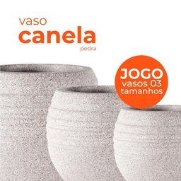 Jogo Vasos 3 Tamanhos Canela Pedra Terrano - 2