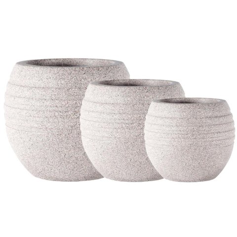 Jogo Vasos 3 Tamanhos Canela Pedra Terrano