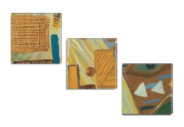 Trio de quadros decorativos Petit vertical Abstrait 130x40cm - 1