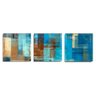 Trio de quadros decorativos Petit Slim Blue Abstract 130x40 - 1
