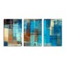 Trio de quadros decorativos Slim Blue Abstract Grande 130x60cm - 1