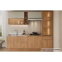 Ver imagem 4 de Armário Aéreo Cozinha Alma 2 Ptas Vidro 120cm 2 Portas MDF Basculante Salvia Carraro
